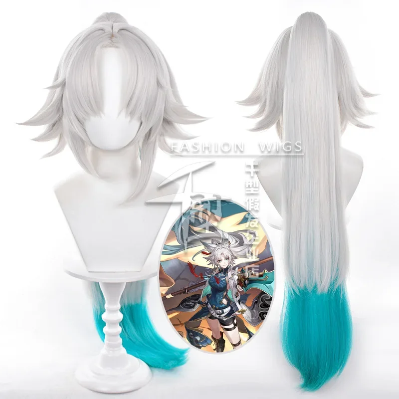 Hra Honkai Star Rail Feixiao Cosplay Wig Fei Xiao Wig War Grey Blue Long Hair