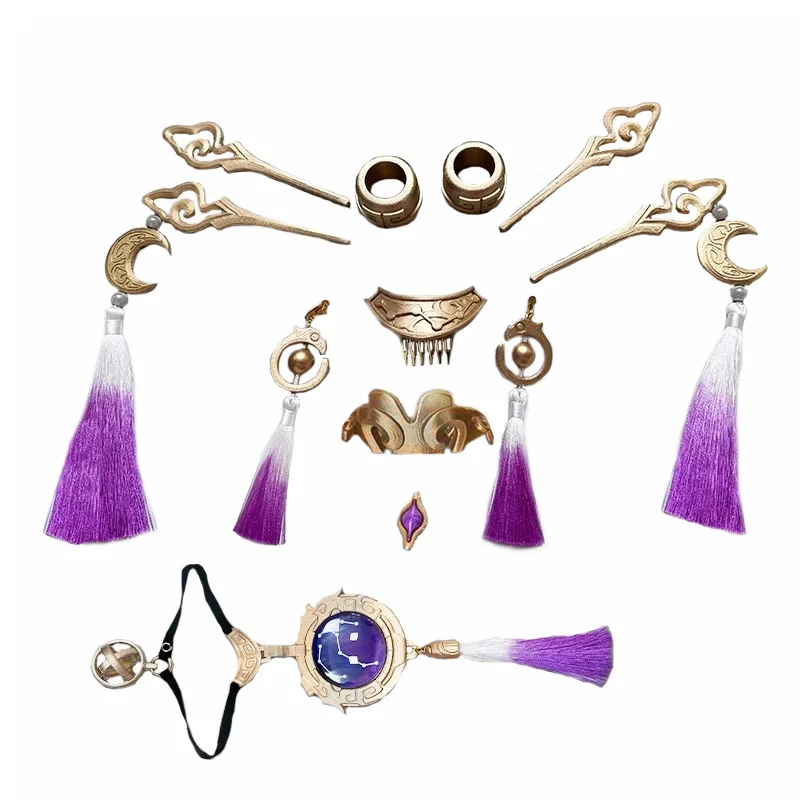 Hra Honkai Star Rail Fu Xuan Cosplay Headwe Headwar Hairpin Stripin Stročné klip