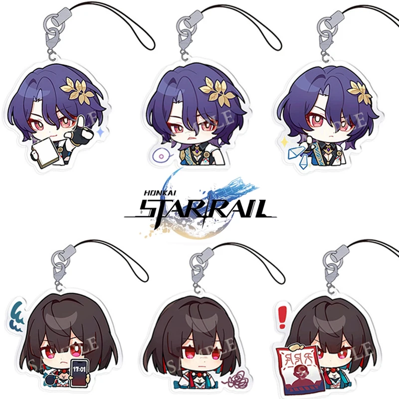 Hra Honkai Star Rail Xueyi Dr. Ratio Cosplay Keychain Kawaii akrylový telefónny reťazec reťaze