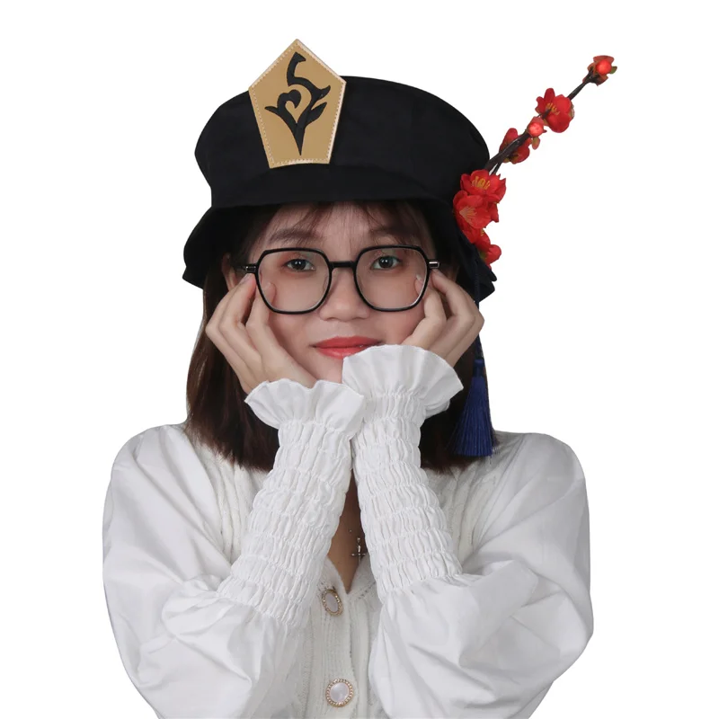 Hra Hu Tao Hat Cosplay Žena Široký okraj baret anime Game Costume Ress Halloween pokrývky pokrývky vianočný darček