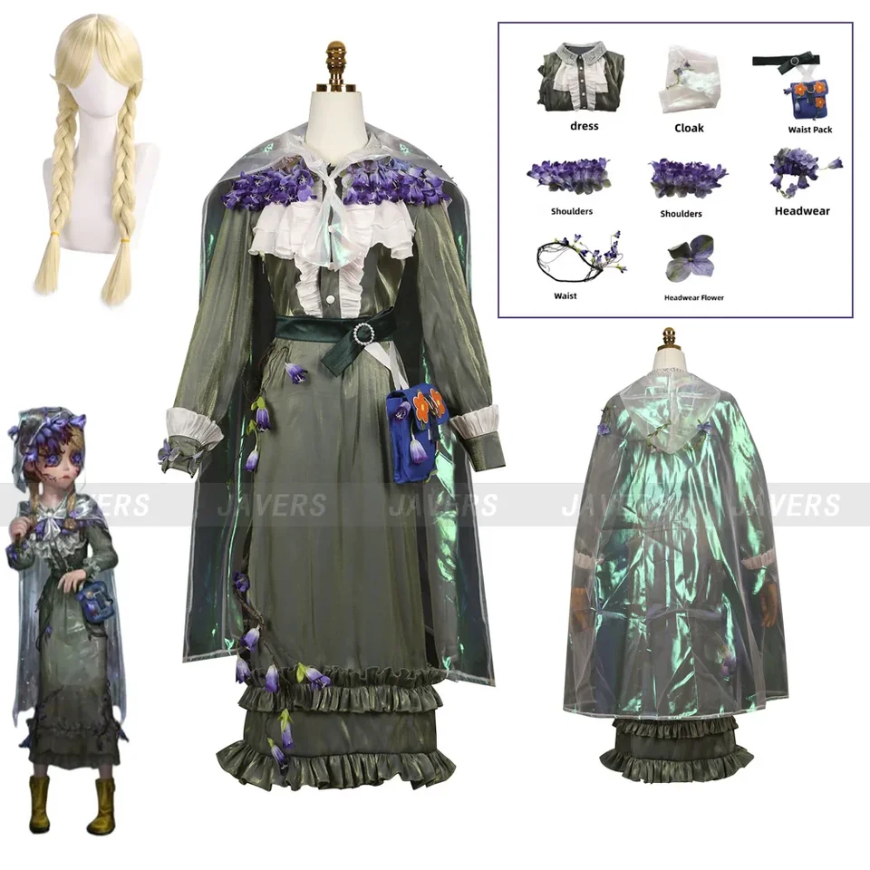 Hra Identity proti Toy Merchant Anne Lester Cosplay kostým Nová pokožka Čisté krídla parochne šaty plášťa žien Halloween Carnival Party Suit