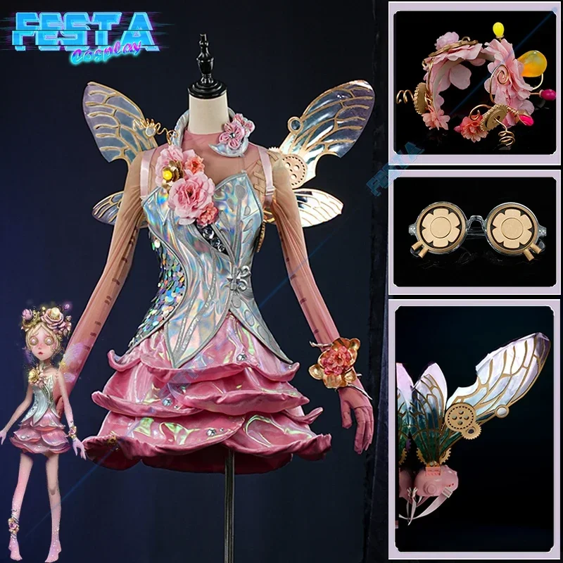 Hra Identity v Mechanic Tracy Reznik Everlasting Flowers Cosplay kostým S-Hraje sukne sukňa elektrické krídla okuliare čelenka