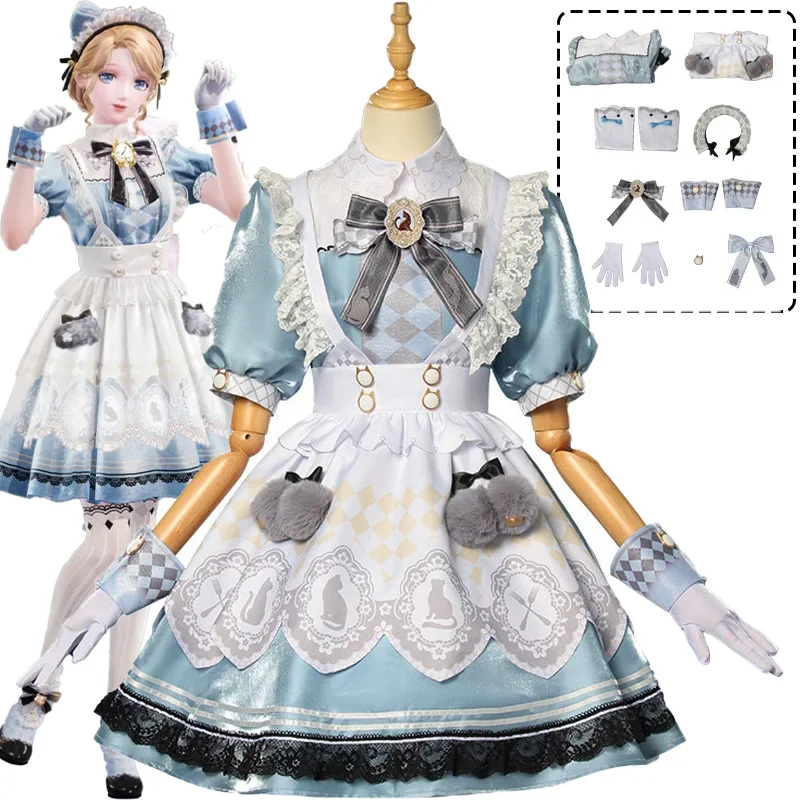 Hra Infinity Nikki Cosplay kostým sladký čaj Party Lolita modré šaty roztomilé dievčatá outfit outfit holloween rola hre Uniform Suit
