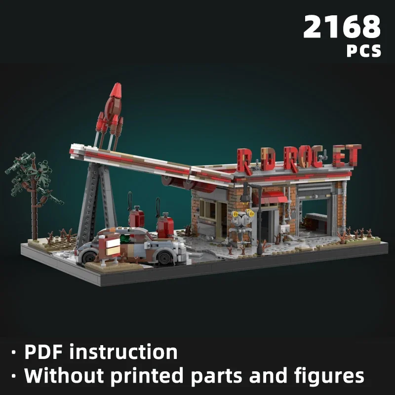 Hra jadrového žiarenia Game Red Truck Stop Bricks For Game Fans Gift Blocks MOC jadrové vojnové scéne Radiačné tehly scéna