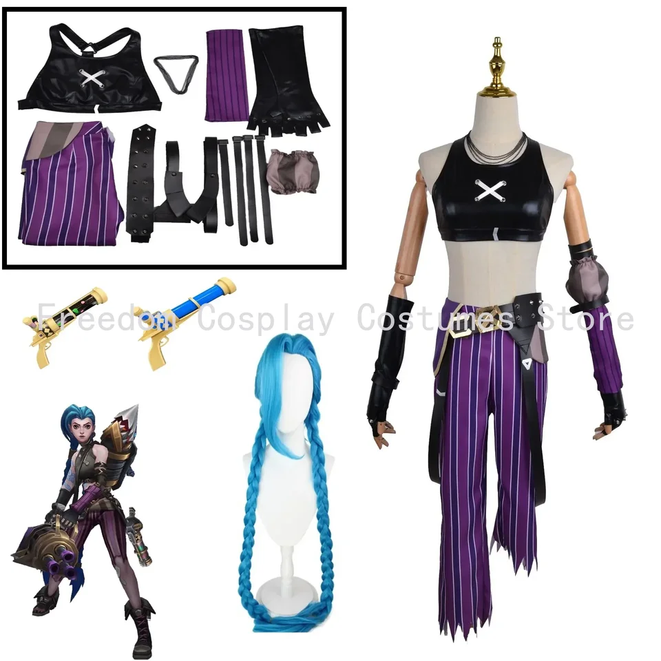 Hra lol Arcane jinx kostýmy pre ženy League of Legend Cosplay jinx lol ligy legiend Anime jinx kostým s parochňou