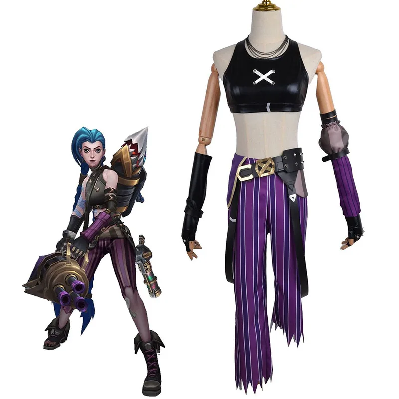Hra lol Arcane Loose Cannon Jinx Cosplay Critum Critume Sexy ženy Karneval kostým loli jinx cosplay parochňa parochňa parochňa Halloween