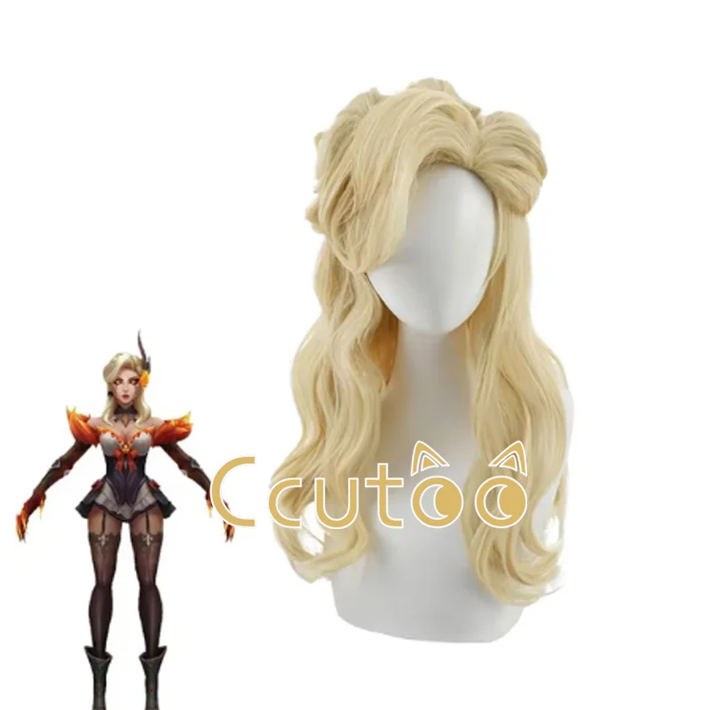 Hra lol western Magic Shadow Evelynn cosplay parochne 55 cm blond farebné parochne