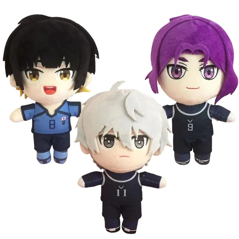 Hra modrý zámok Isagi yoichi plyšná bábika Seishiro Nagi Reo Mikage Cute Soft Soft Fľakovaný vankúš Detské hračky roztomilé na narodeniny