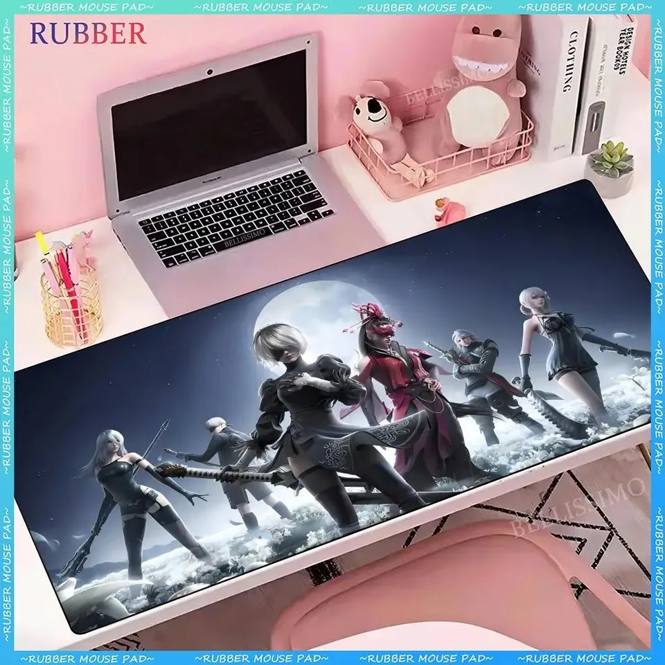 Hra Nier: Automata veľká podložka myši počítačová hra Anime xxl myši podložky Klávesnica príslušenstvo Pad Office Guma Guma Non-Slip Desk Mat