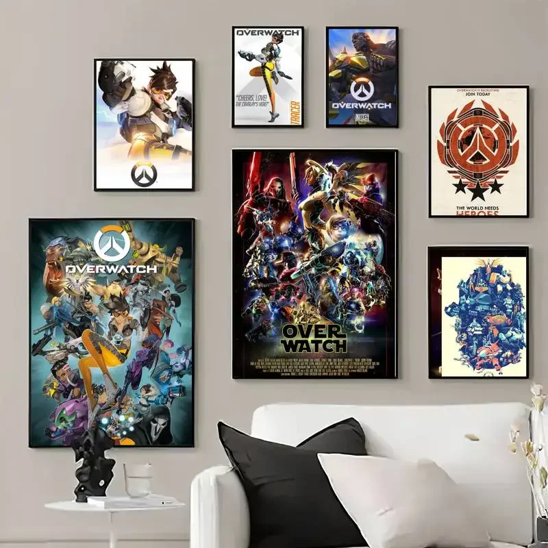 Hra O-Overwatch Plagát výtlačky nástenných obrázkov obývacia izba domáca dekorácia malá
