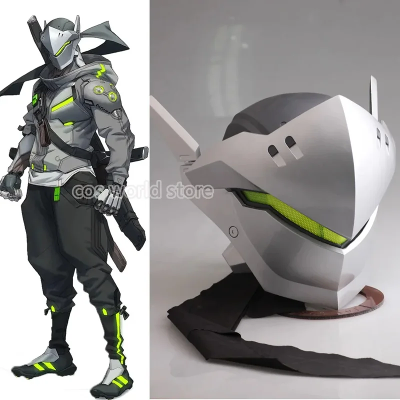 Hra Overwatch Shimada Genji Cosplay nočná maska ​​prilby pre dospelých mužov GFRP maska ​​Halloween Carnival Masquerade Party Masks rekvity