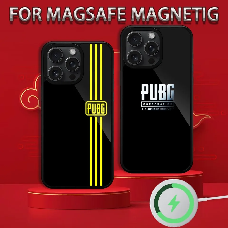 Hra P-Pubg Puzdro pre iPhone 15 14 13 12 11 Pro Max Plus Magsafe Magnetic Wireless Cover