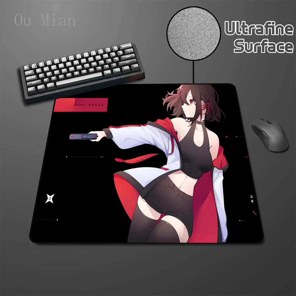 Hra Premium Balance Mouse Rat 45x40cm Yuki AIM Anime MousePad Professional Gaming E-Sports Game Mouse Pad Locking Edge Desk Mat