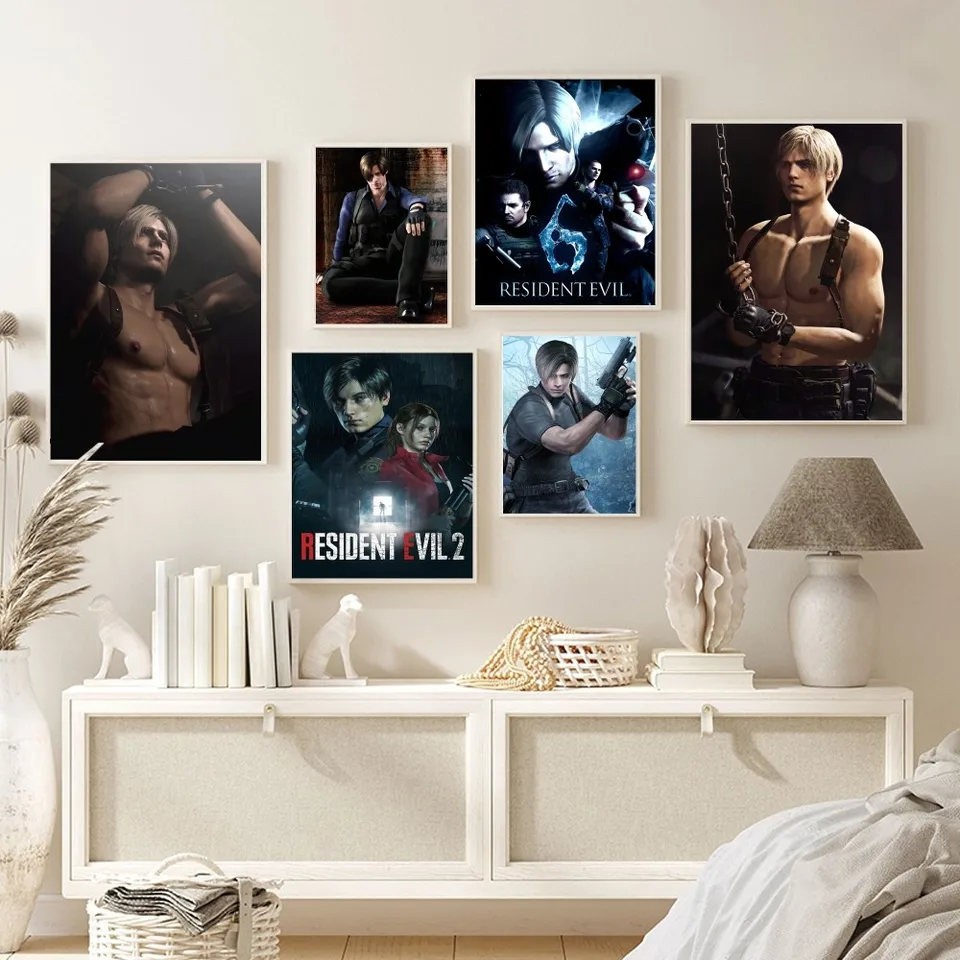 Hra R-tuláka Leon Kennedy Evil Plagát 1PC Karikatúra pop plagát papier nepremokavý HD nálepka spálňa vchod domov bývanie