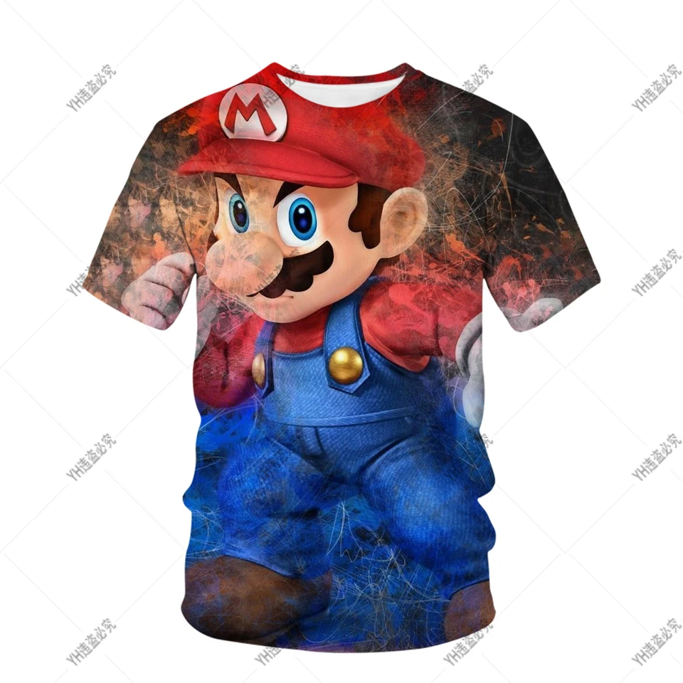 Hra Super Mario Bros Tričko s krátkym rukávom Hip Hip Hop Cool Priedušné príležitostné dospelé deti Teen identické 3D príležitostné tričko Hot Hot Sale