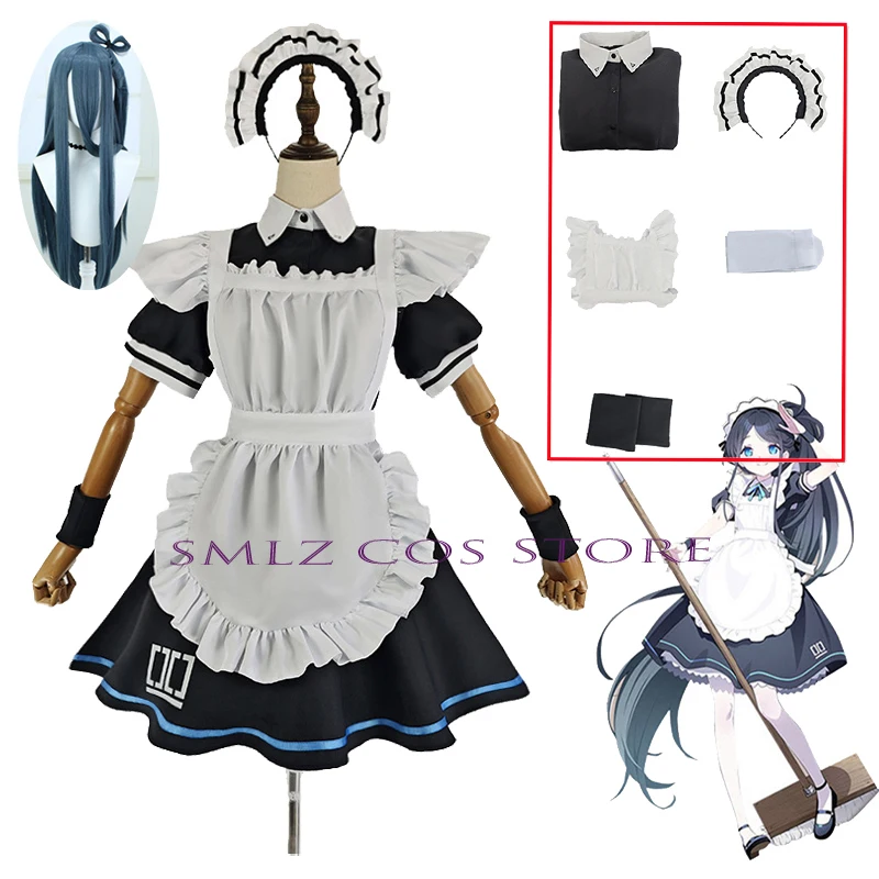 Hra tendou arisu cosplay anime modrý archív kostým parochňa parochňa Alice Maid Lolita Dress Halloween Party Role Play pre ženy