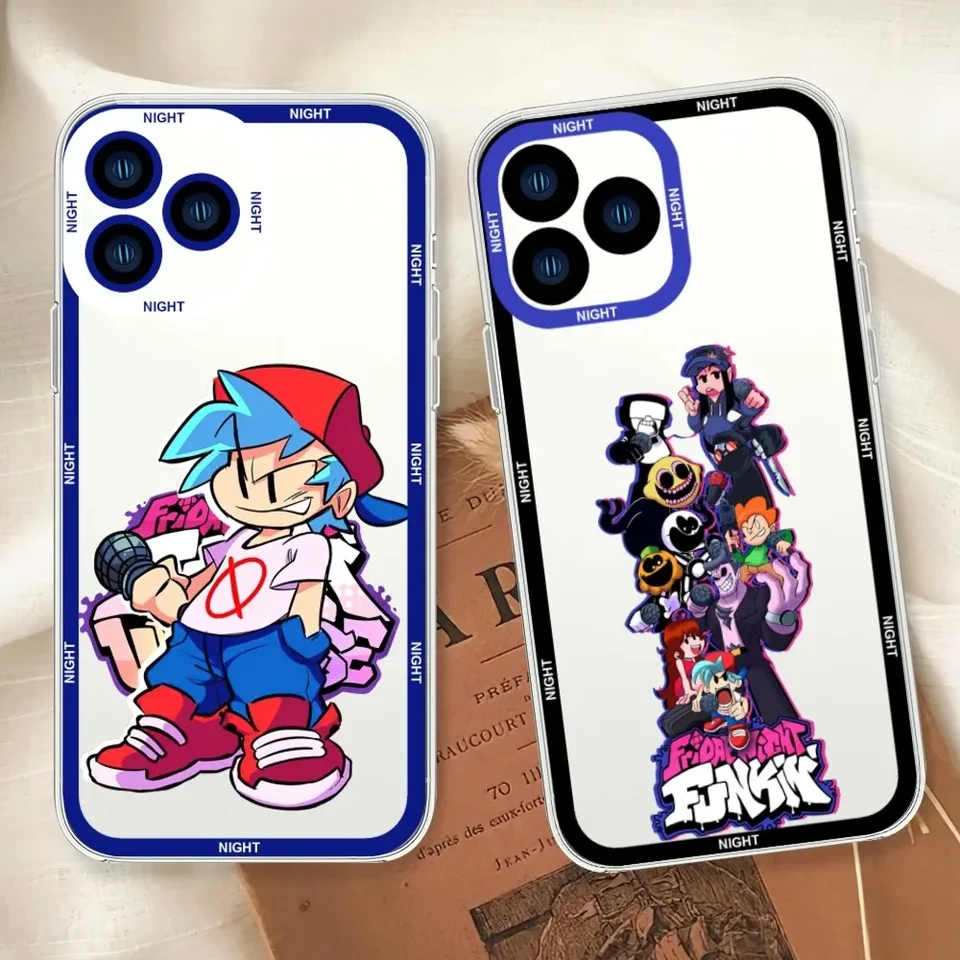 Hra v piatok večer Funkin Telefon Case pre iPhone 11 12 13 14 Mini Pro Max Transparent Shell