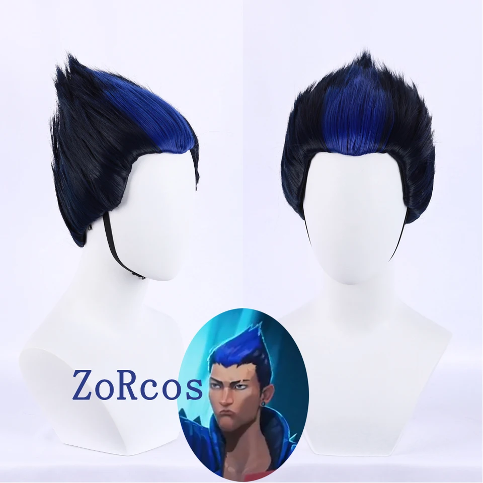 Hra vaforrant Yoru Cosplay parochňa s krátkym tmavo modrým cosplay parochne odolné voči tepelne syntetickým vlasom Halloween rol