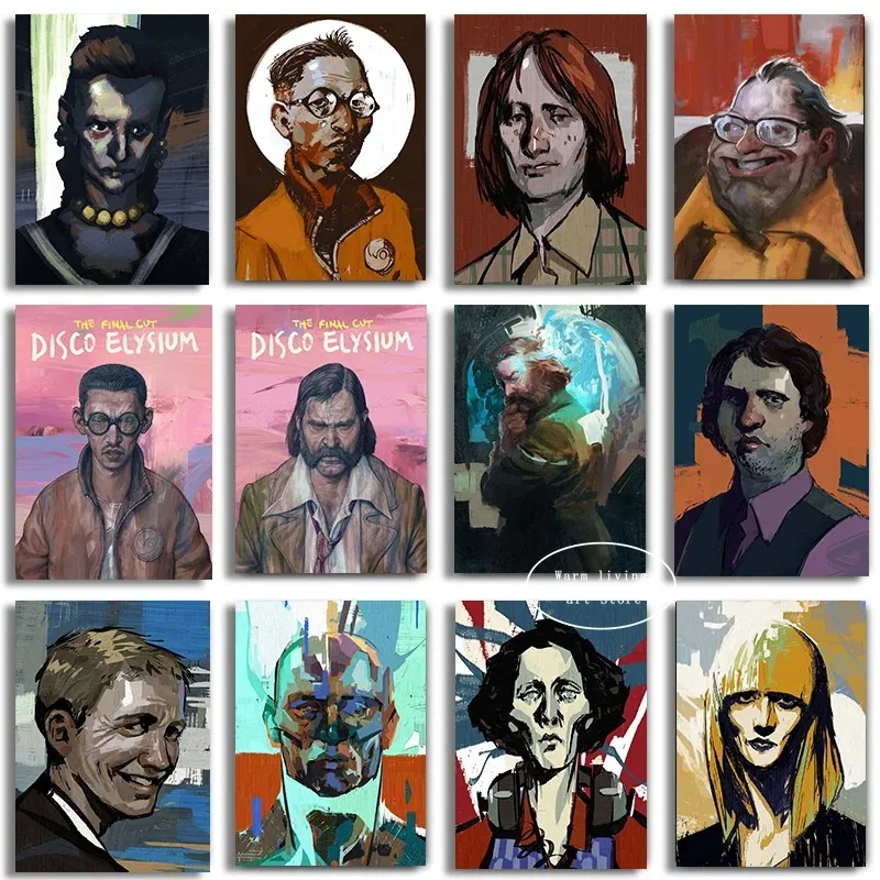 Hracie rolí hier Disco Elysium plagát Canvas maľba výtlačky retro
