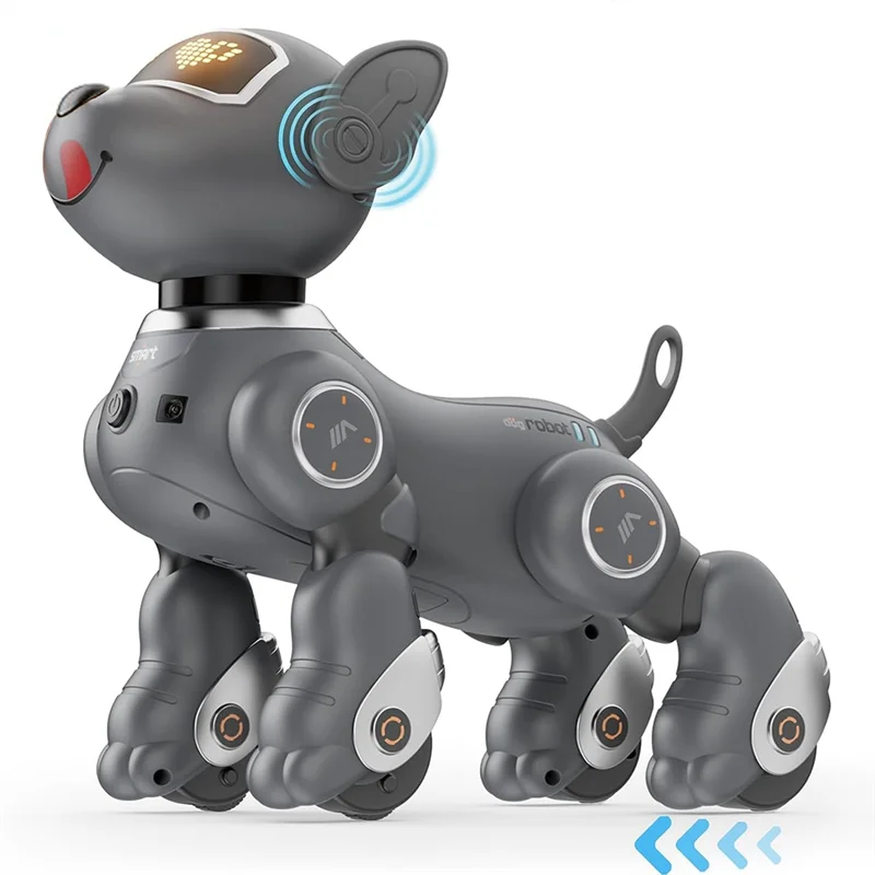 Hračka robotov pre deti, hlas a 2,4 GHz diaľkový maznáčik s diaľkovým ovládaním s interaktívnymi dotykovými senzormi, robotické šteniatko