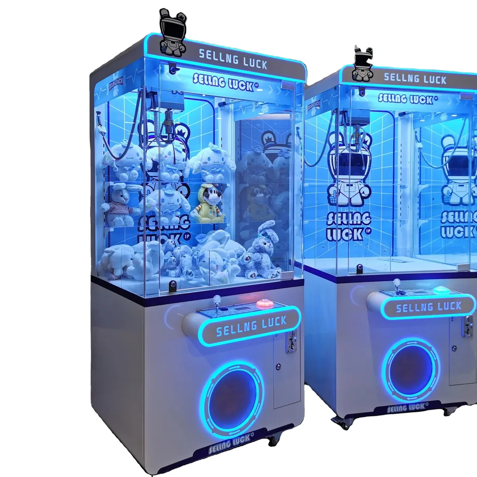 Hračkový plyšový chytač Modrý stroj s bill Acceptor Arcade Game Doll Cena Grabber Coin Pusher Claw Craw Stroj na predaj