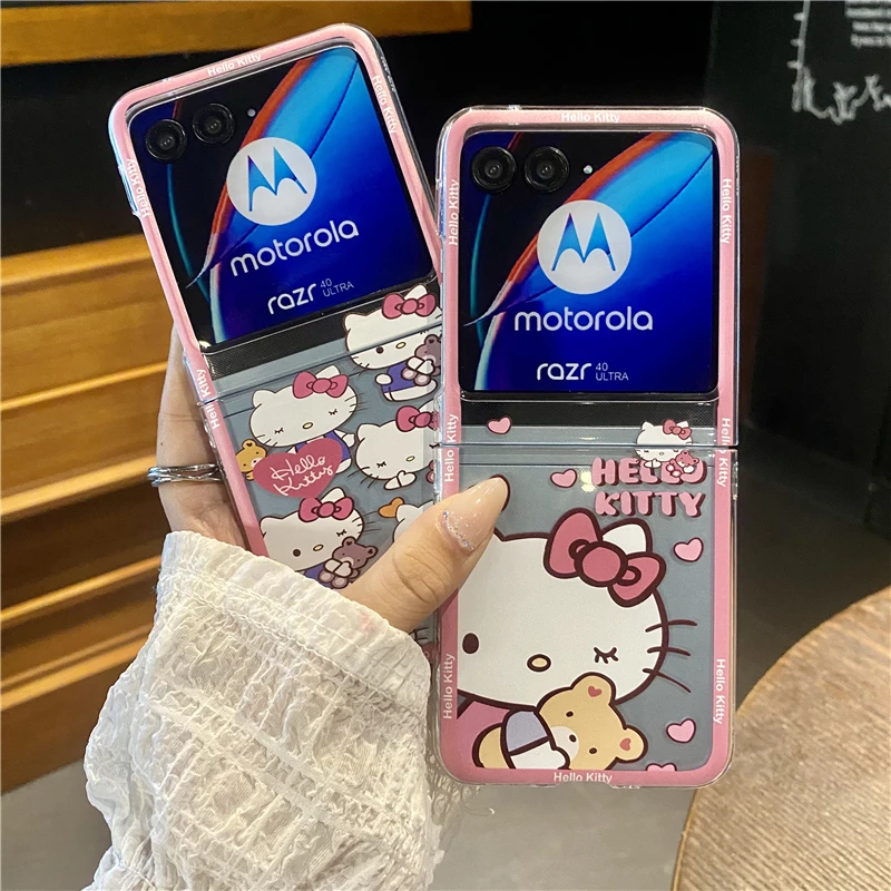 Hračky anime hellokitty roztomilé pre Motorola Razr40 Ultra Oppo Nájdenie n n2 n3 flip vivo x flip foldkov puzdro