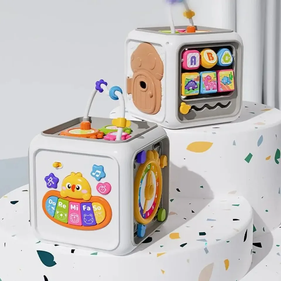 Hračky na vzdelávacie aktivity Hračky pre batoľa dieťa Montessori Sensory Learning Cube Toy Practice Practice Fine Motor Zručnosti pre vek 1-3