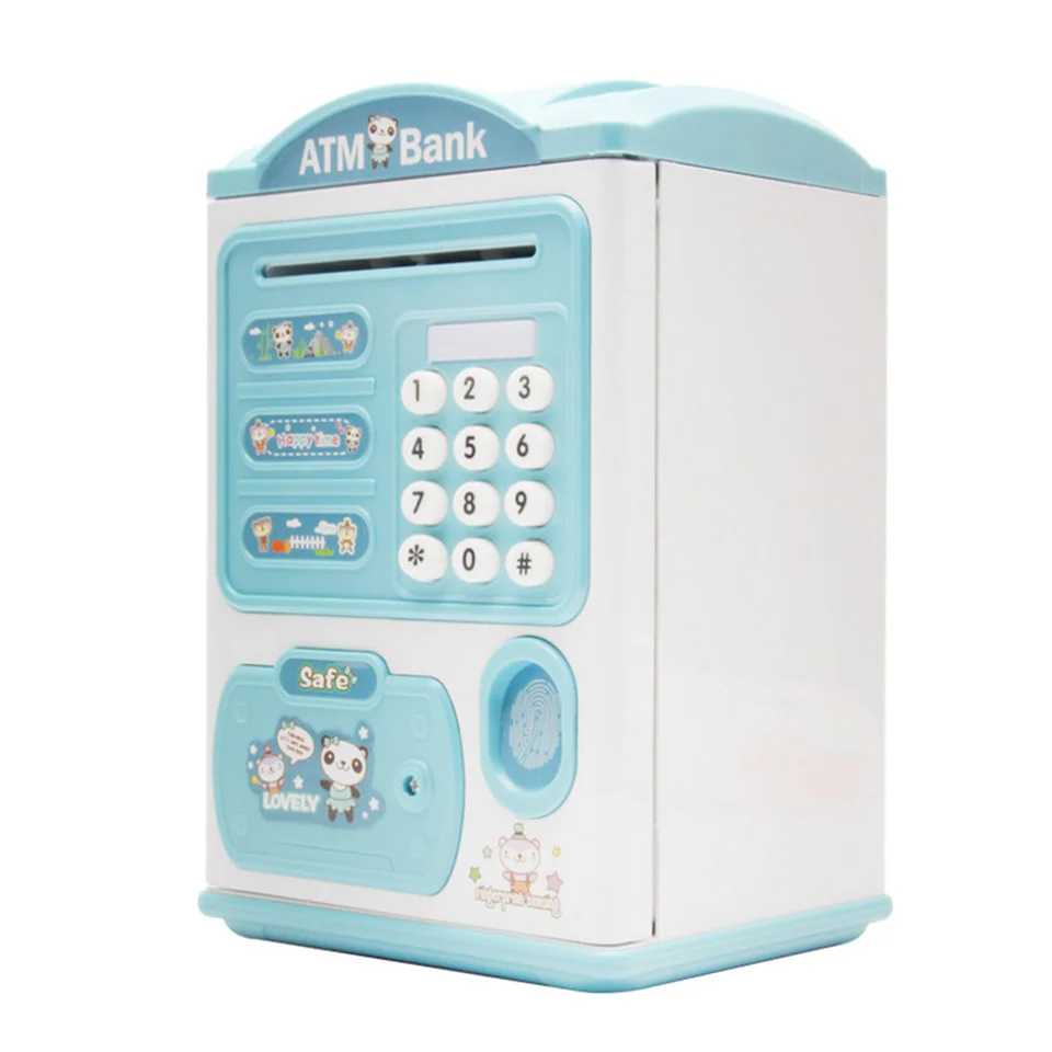 Hračky Piggy Bank Cartoon Saving Pot Money Money Coin Identifikácia Identifikácia oblohy-Blue dieťa