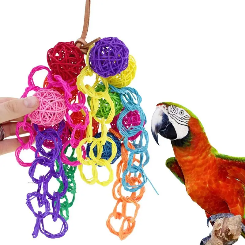 Hračky pre domáce zvieratá farebné ratanové gule struny papagáj Parrot hračky chew hračky vtáčie príslušenstvo dodávky domácich miláčikov papagáj