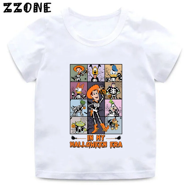 Hračkársky príbeh Buzz Lightyear Woody Halloween Pumpkin Print Kids tričká Dievčatá oblečenie chlapcov Tshirt letné detské vrcholy, ooo5902