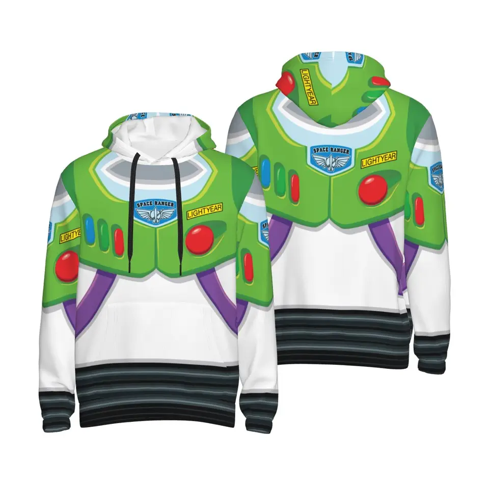 Hračkársky príbeh Buzz Lightyear's Space Hoodie for Men Dámske pullover s dlhým rukávom Mikiny s kapucňou s kanga vreckom