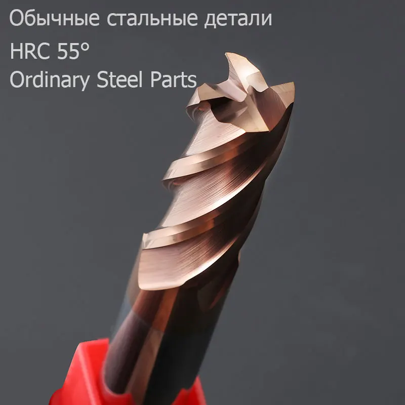 HRC55 Koncový mlyn z karbidu 1 2 4 5 6 8 10 12 mm 4fláty frézovacia rezačka zliatiny volfrámu oceľový strih