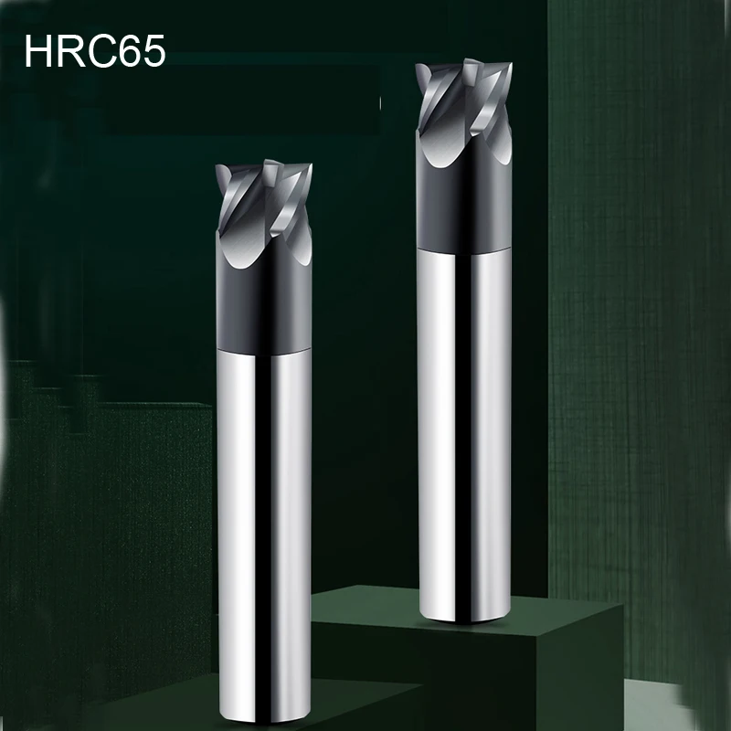 HRC65 4 flauty volfrámový oceľový krátky mlyn CNC BITS COATING DLC Dĺžka dĺžky struka na drsné obrábanie pre nástroje na rezanie HSS