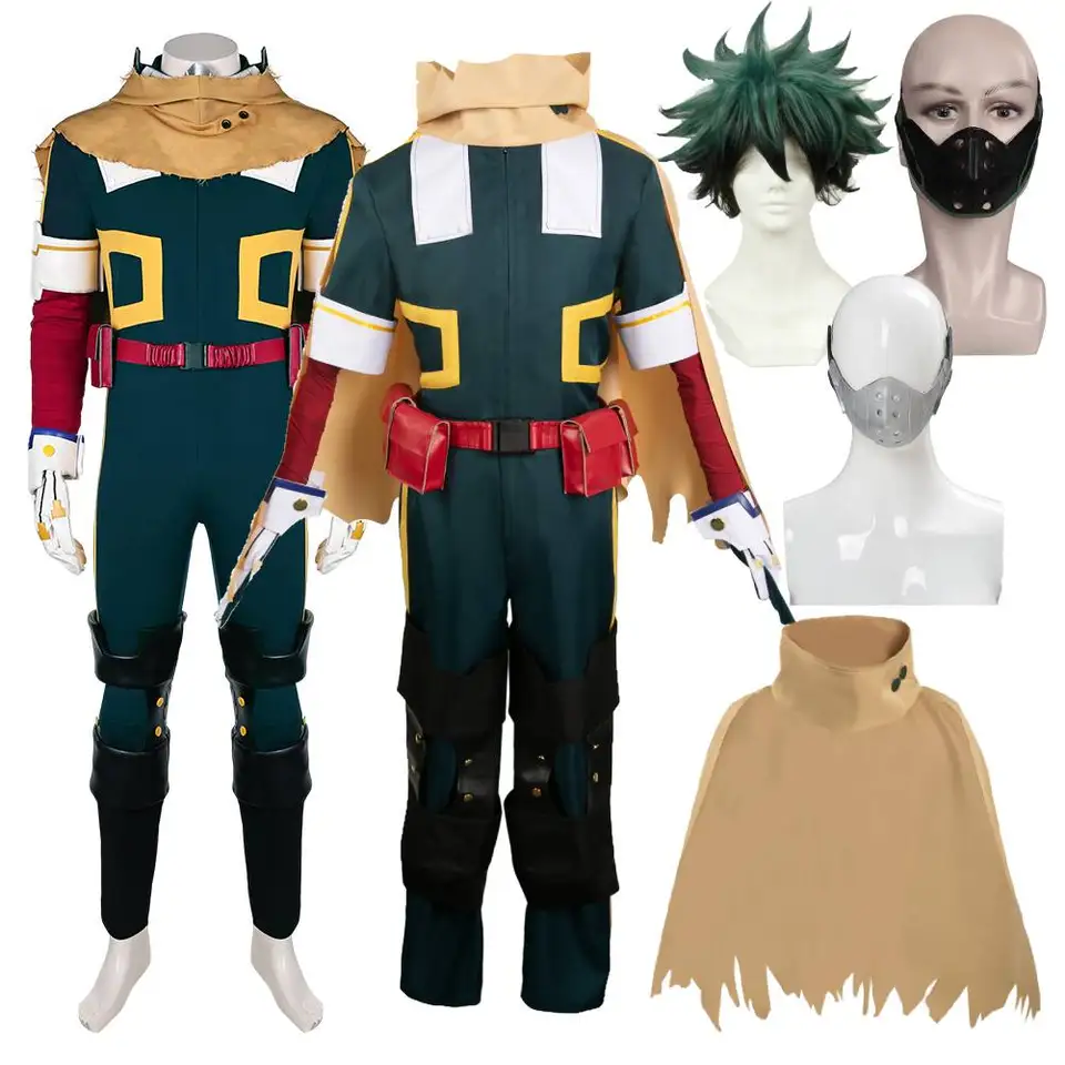 Hrdina S7 Midoriya Izuku Cosplay Fantasy Cloak Parochna Parochna Anime Acadume Acadume Masguis