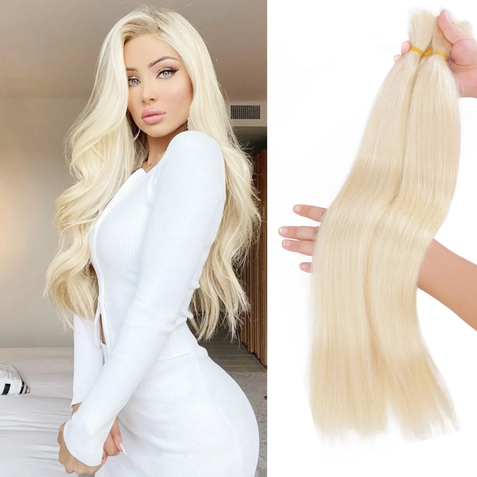 Hromadné ľudské vlasy na pletenie ľudských vlasov Objem pre vrkoče žiadne útočové priame vlasové zväzky Braid Hair Rasttions pre ženy