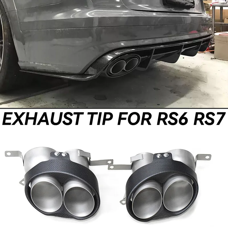 Hrot výfukových vlákien 2ks/šarža pre Audi A3 A4 A5 A6 A7 RS3 RS4 RS5 RS6 RS7 TUFLER TIP TIP TACHPIPE DYZY SYSTLE