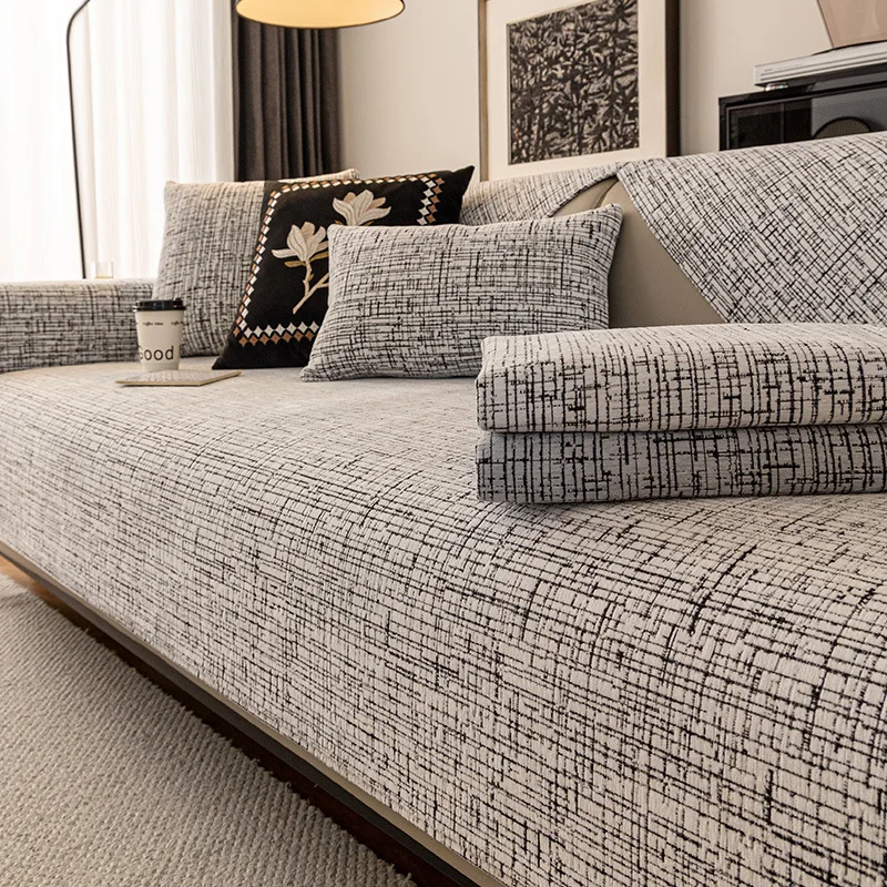 Hrubá chenille pohovka rohož Anti-Slip Sofa Trví obývacia izba rohový roh univerzálny gauč