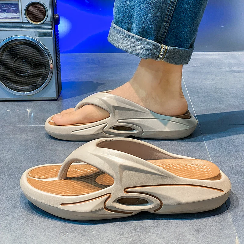 Hrubý jediný športový žabky žabky Men papuče na letnú plážové snímky Injekcia Eva Comfort Orthotic tangále sandále vonkajšia vodná topánka