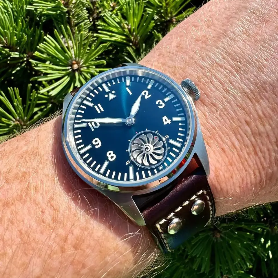 Hruodland Pilot ST3620 Pánske manuálne mechanické hodinky 43 mm zafír Luminát BGW-9 nepremokavé 5bar reloj hombre hodinky pre mužov