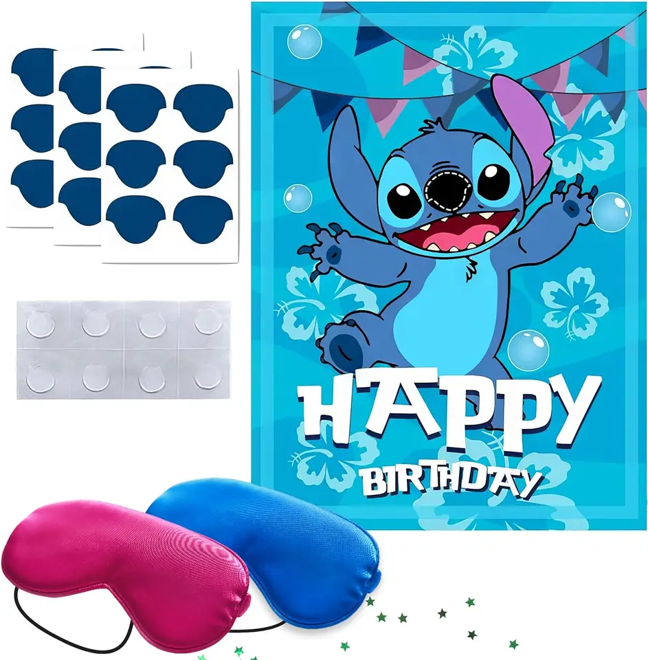 Hry Stitch Party Games Disney Games na narodeninové oslavy Lilo a Stitch Kady Banner Streamer PVC Pozadie