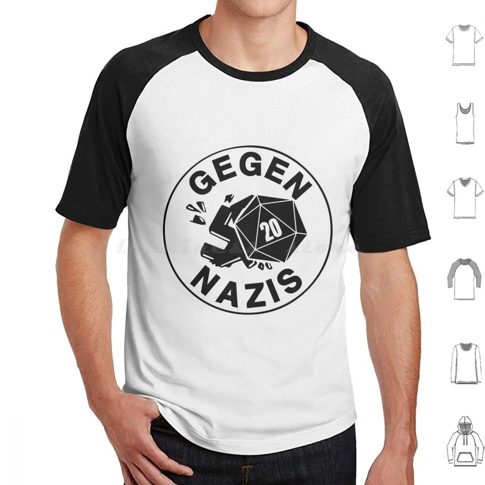 Hráč proti (ger) tričku bavlny Men ženy DIY tlač Antifa ľavicu TTRPG a PNPDE RPG D20