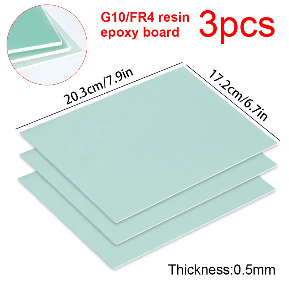 Hrúbka 0,5 mm FR4 G10 sklenené vlákno Epoxidová doska Resin doska lítium Battery Box Izolačný materiál 3D tlačiareň