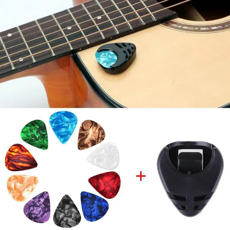 Hrúbka 10ks 0,46 mm gitary vyberie viacfarebné gitarové výbery prsty Provobie Samonosné farebné vyberanie elektrickej gitary na gitaru