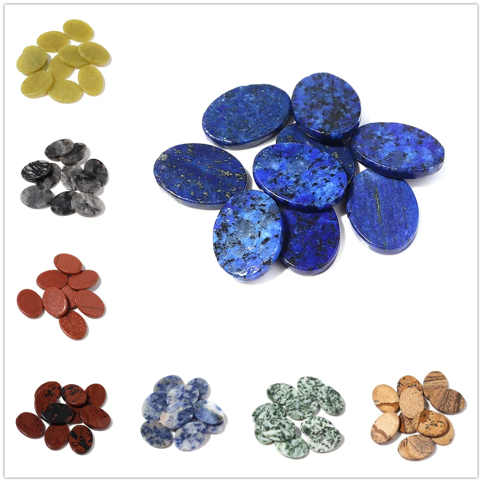 Hrúbka 5ks/šarže 13x18 mm 2 mm plochý oválny prírodný kameň Cabochon pre šperky Vyrábanie pre domácich náramkov Náramok náhrdelníkových výrobkov prívesku
