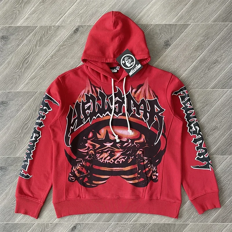 HS11 HS77 Cesta k Paradise Skull Flame Skeleton Flame High Street Vintage Hoodie