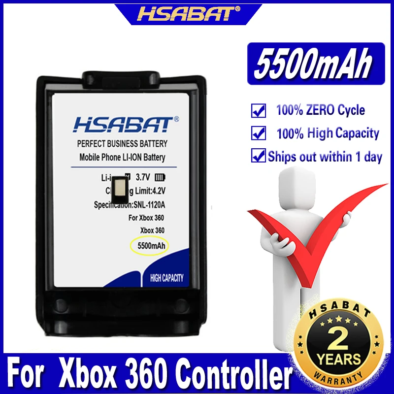 Hsabat 2ks 5500 mAh 360 batéria pre Xbox 360 Controller Batéria batéria Xbox 360 Gamepads Výmena bateriových batérií