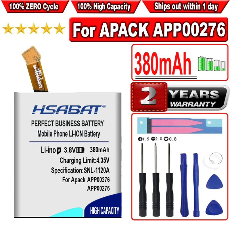 HSABAT 380MAH ~ 500 mAh batéria pre Apack APP00276