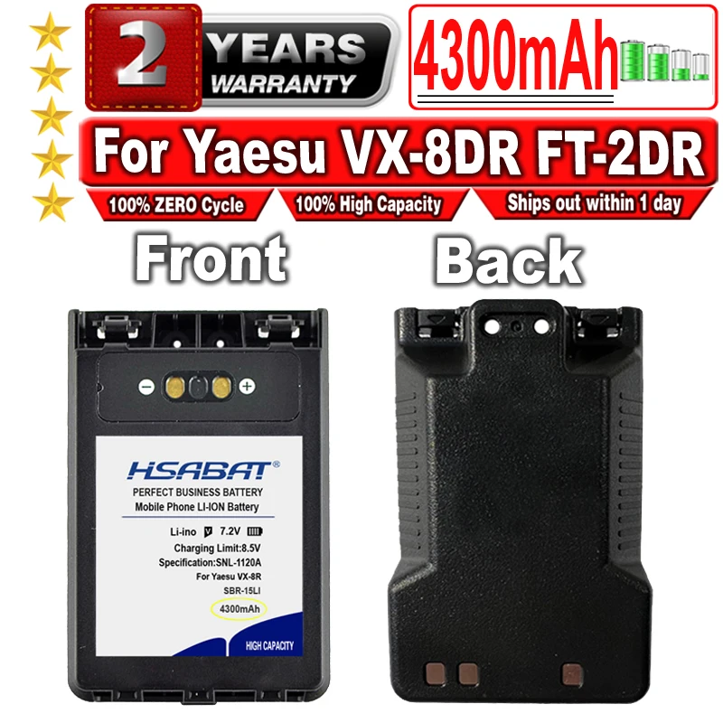Hsabat 4300MAH SBR-15LI batéria pre Yaesu VX-8dr ft-2dr ft3dr ft5dr rádio