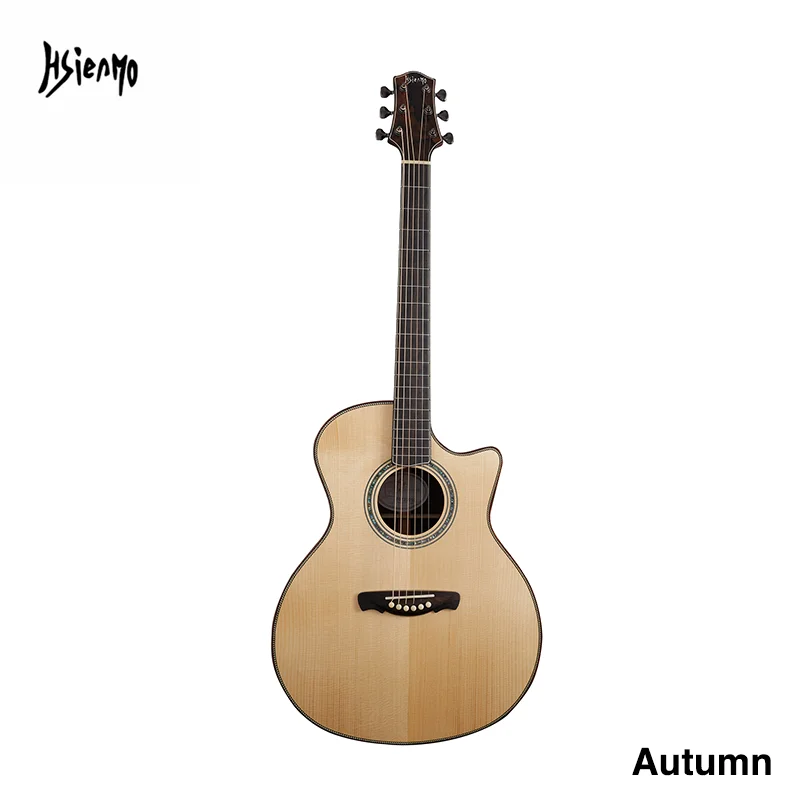 Hsienmo jesenná plná solídna profesionálna profesionálna akustická gitara špičková gitara s gitarovou taškou