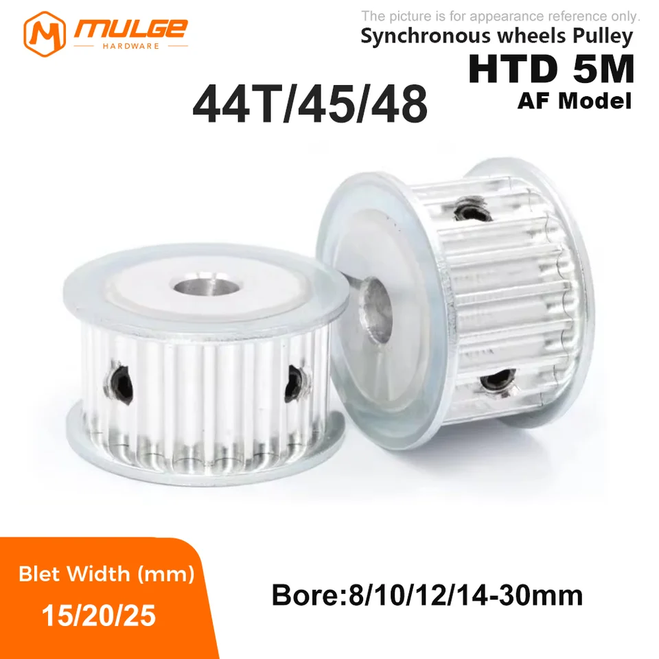 HTD 5M 44T/45T/48teeth Časová kladka AF Typ otvoru 8 mm-30 mm šírka pásu 15/20/26 mm HTD 5M Synchrónne koleso 44T/45T/46T